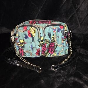 Betsey Johnson Floral Chain Crossbody Bag - Black and Red